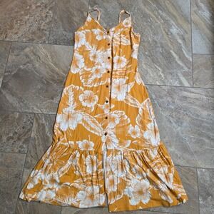 Roxy Orange Floral Midi Dress